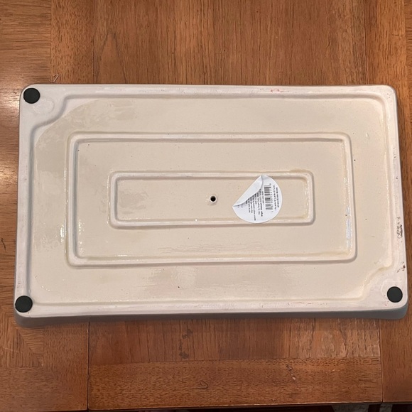 NWT rectangular earthenware tray w/rattan skin handles threshold studio McGee - Picture 5 of 5